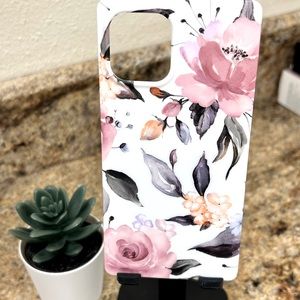 iPhone 12 Phone Case, white flower, ultra slim & soft to touch